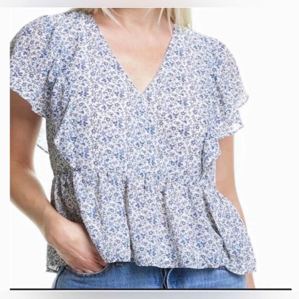 Madewell Georgette Ruffle Sleeve Top